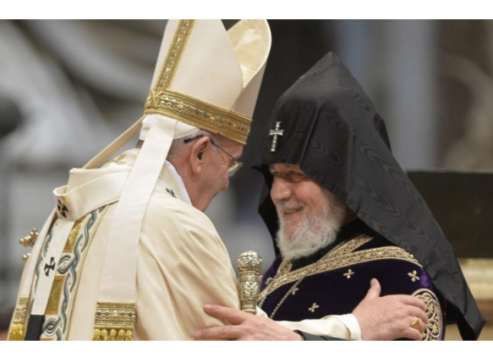Il Papa con il patriarca armeno Karekin