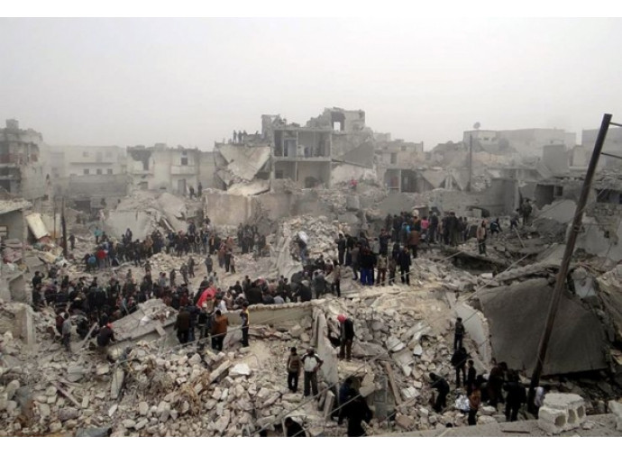 Aleppo dopo un bombardamento