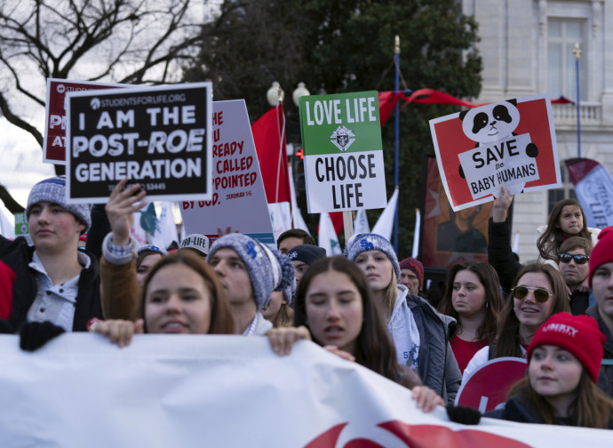 Un'immagine della March for Life 2023 (AP-LaPresse)