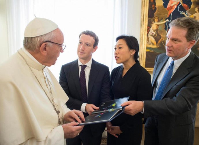 Il Papa con Mark Zuckerberg