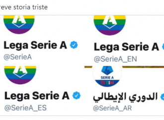 Logo Serie A arcobaleno, ma non in arabo