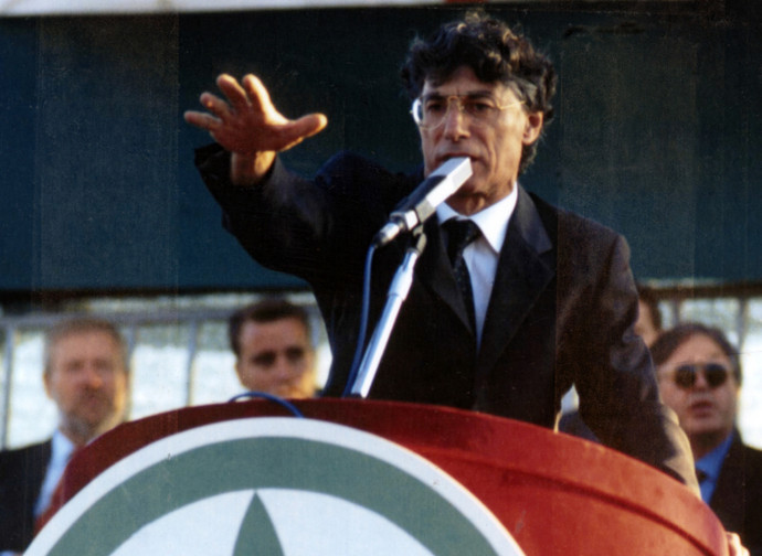Umberto Bossi a Venezia, 15 settembre 1996 (LaPresse, ritaglio)
