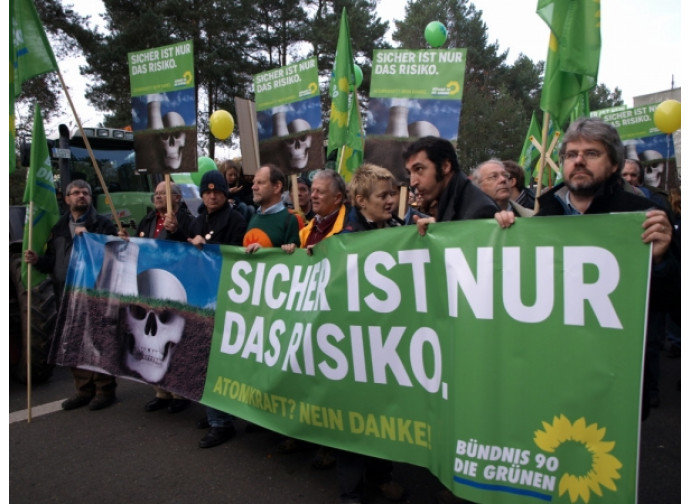 Protesta anti-nuclearista dei Verdi tedeschi