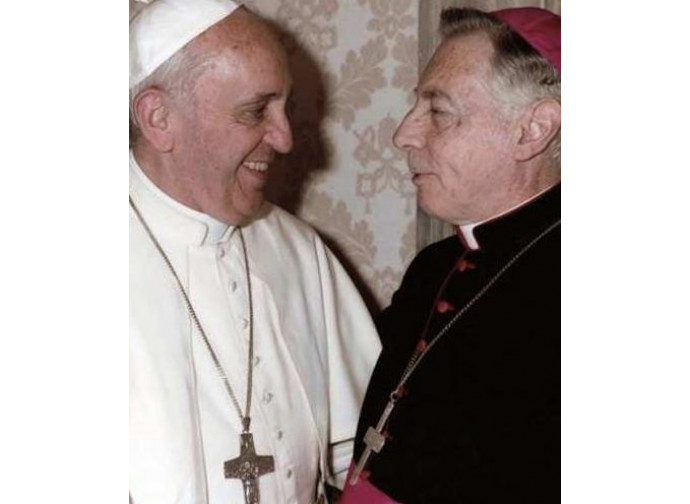 Il vescovo Aguer con Papa Francesco