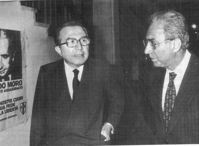 Andreotti e Cossiga dopo l'uccisione di Aldo Moro
