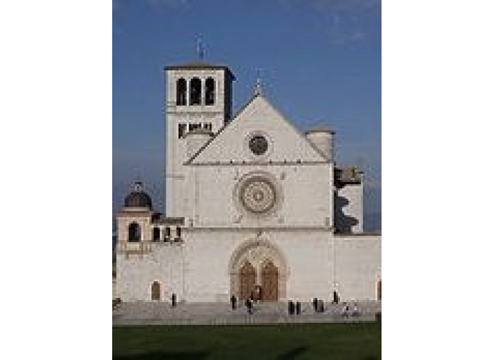 La città di Assisi con la Basilica di San Francesco