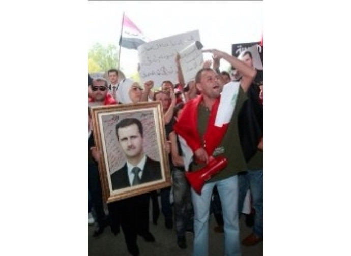 Una manifestazione pro Assad