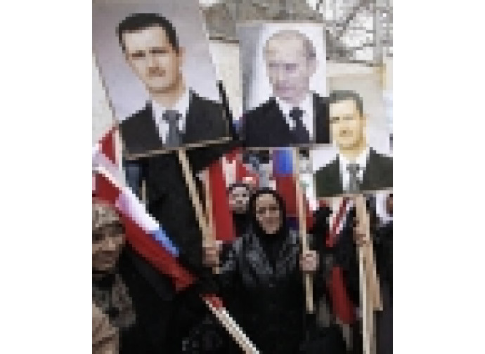 Manifestanti siriani pro-Damasco