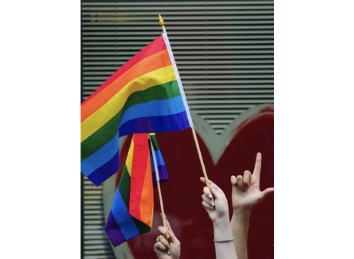 La bandiera arcobaleno dell'orgoglio gay