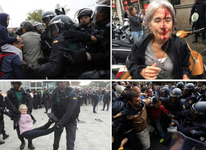 Barcellona, l'azione della polizia spagnola
