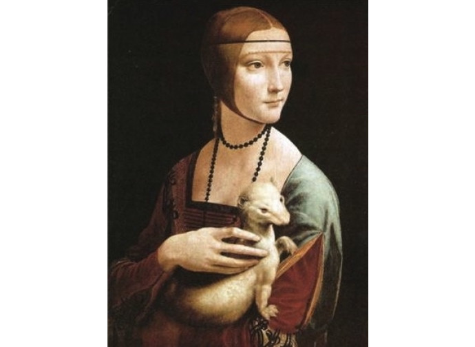 La Dama con l'ermellino di Leonardo riprodotto da Tiziana Sembianti
