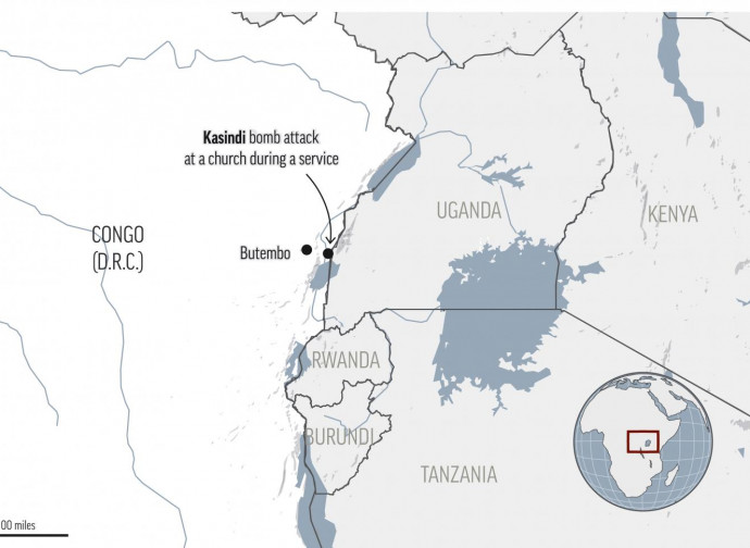 Congo, il luogo dell'attentato alla chiesa