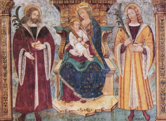 La Madonna tra i santi Cosma e Damiano