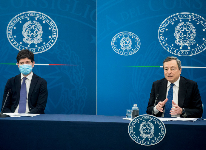 Roberto Speranza e Mario Draghi