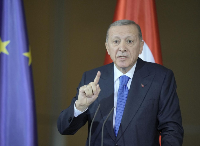 Recep Tayyip Erdogan a Berlino (La Presse)