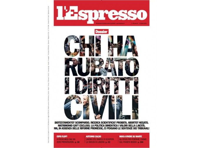 La copertina dell'ultimo numero de l'Espresso