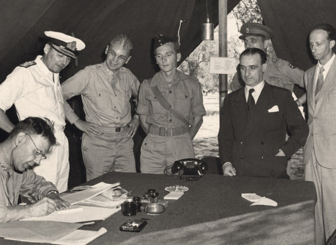 La firma dell'armistizio a Cassibile