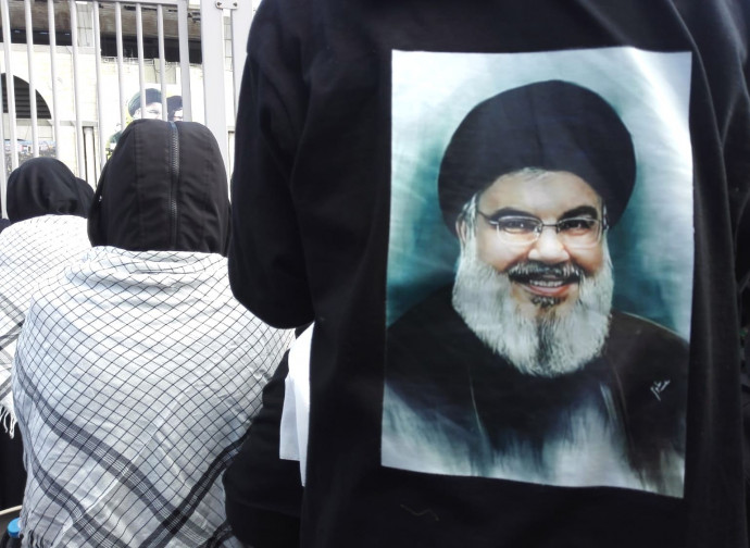 Maglietta di Nasrallah al suo funerale (foto di Elisa Gestri)