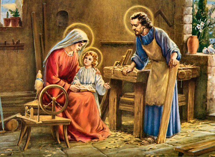 San Giuseppe falegname con Gesù e Maria