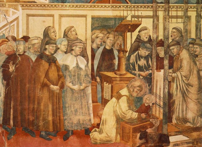 Giotto - Presepe di Greccio (ritaglio)