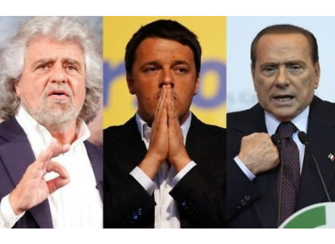 Grillo, Renzi e Berlusconi