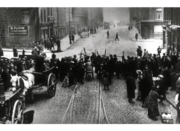 Un'immagine della rivolta di Dublino del 1916