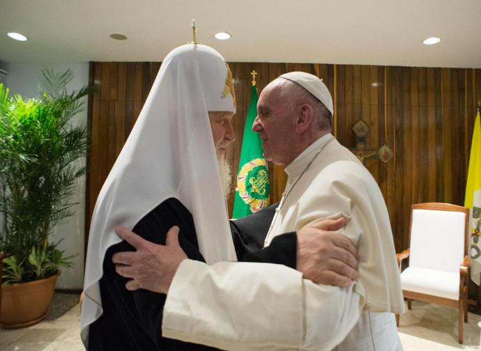 Papa Francesco con il patriarca Kirill