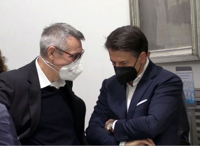 Maurizio Landini e Giuseppe Conte