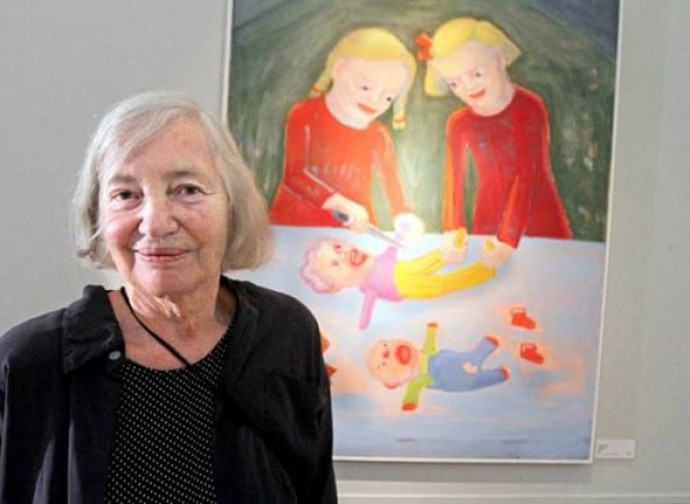 Lena Birgitta Cronqvist Tunström e un suo dipinto