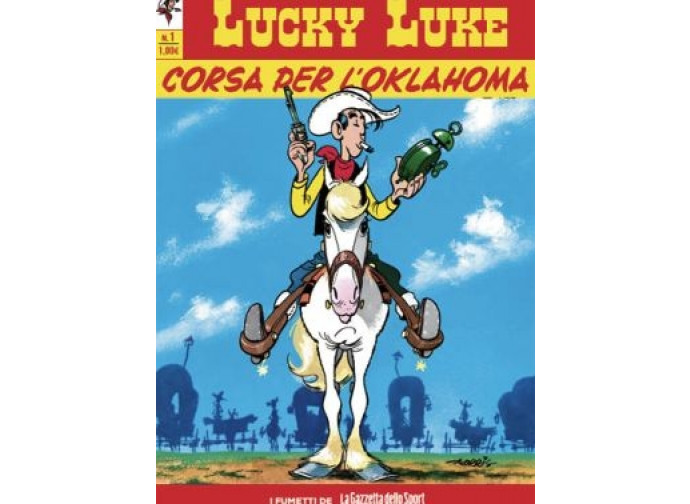 La copertina del fumetto di "Lucky Luke"