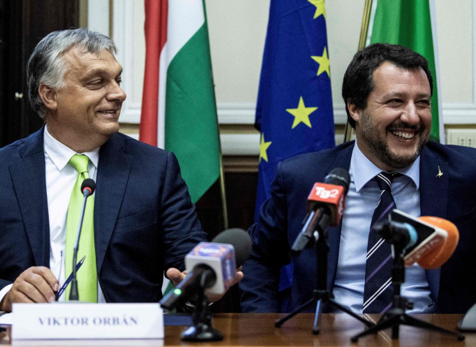 Viktor Orban e Matteo Salvini a Milano