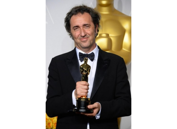 Paolo Sorrentino con il suo Oscar