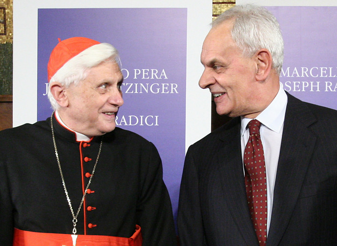Il cardinale Ratzinger e Marcello Pera