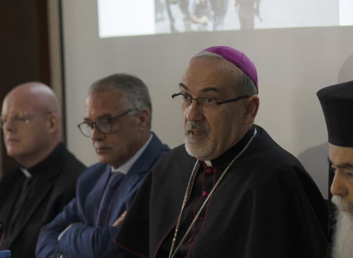 Mons. Pizzaballa alla conferenza stampa del San Giuseppe