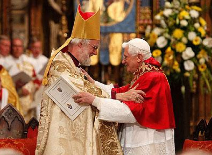papa Benedetto XVI e l'arcivescovo anglicano Rowan Williams