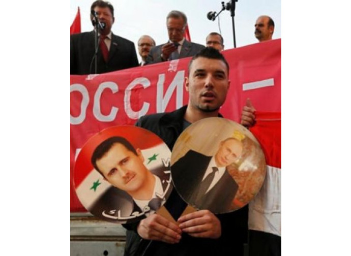 Manifestazione pro-russa in Siria