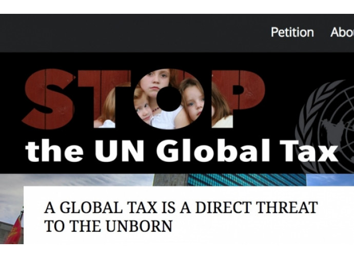 Il sito dove si può firmare la petizione contro la tassa Onu per finanziare l'aborto