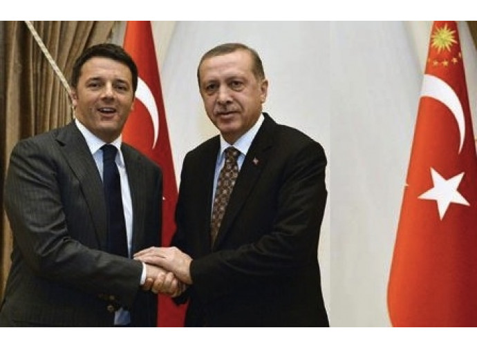 Matteo Renzi con il premier turco Erdogan