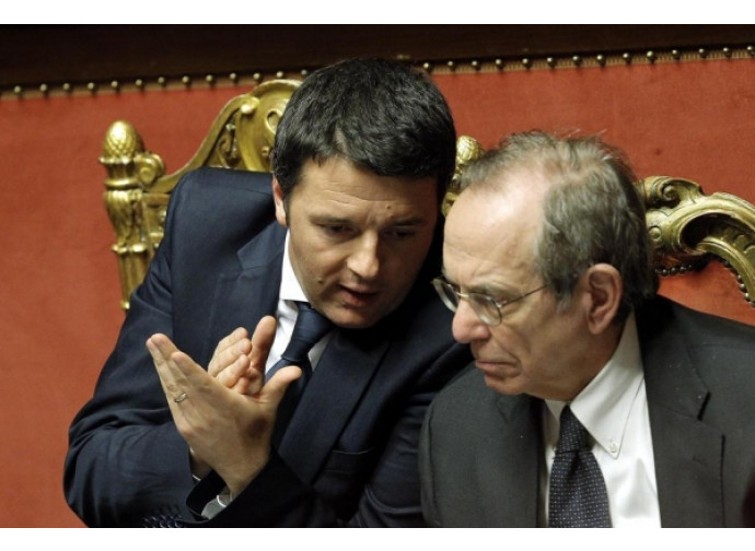 Matteo Renzi e il ministro Padoan
