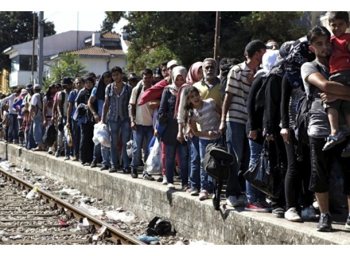 Migranti al confine con la Germania