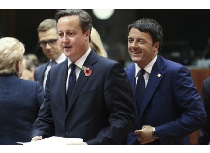 Il premier inglese David Cameron e Matteo Renzi