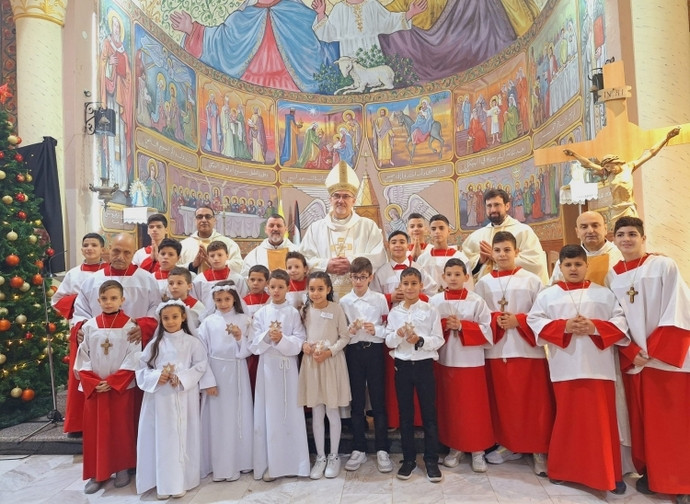 Il cardinale Pizzaballa nella parrocchia di Gaza