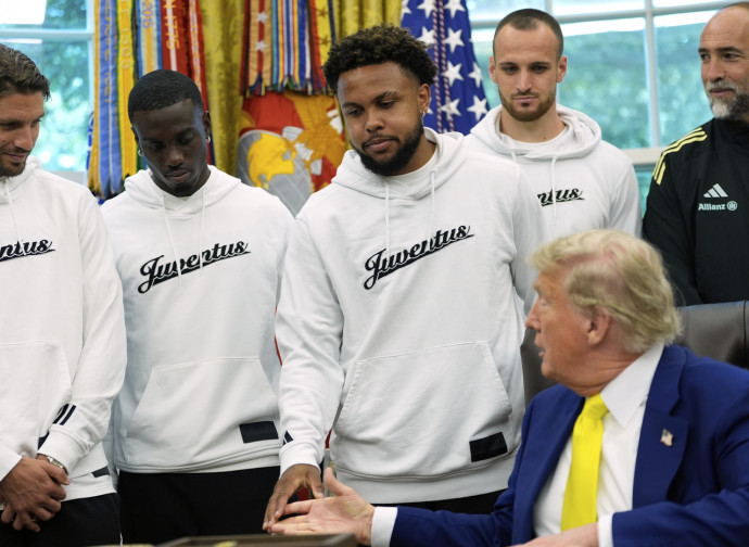 Trump con i giocatori della Juventus Trump con i giocatori della Juventus
