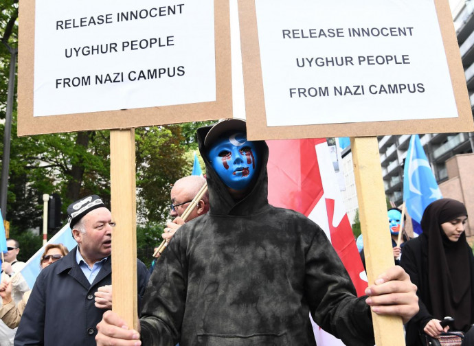 Manifestazione di solidarietà agli uiguri