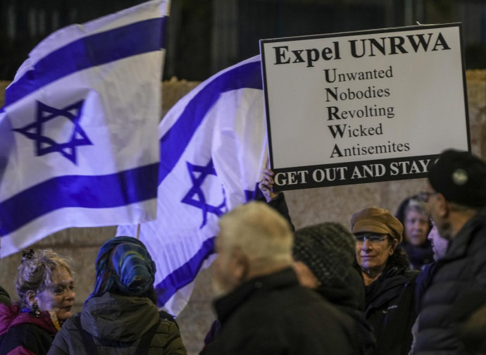Manifestazione israeliana contro l'Unrwa