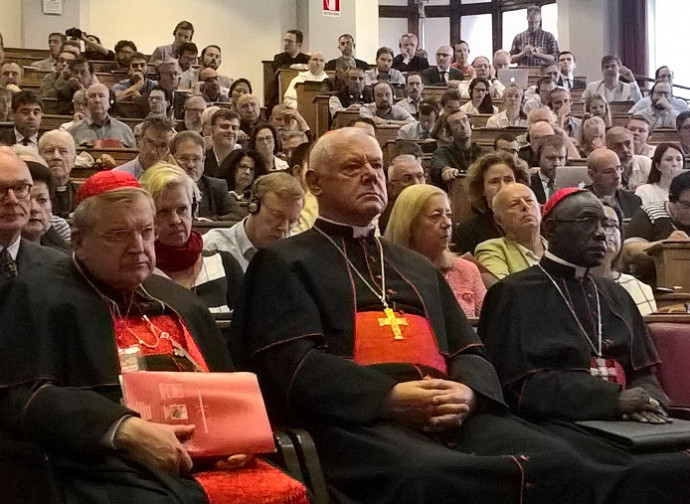 Muller ieri a Roma coni cardinali Sarah e Burke
